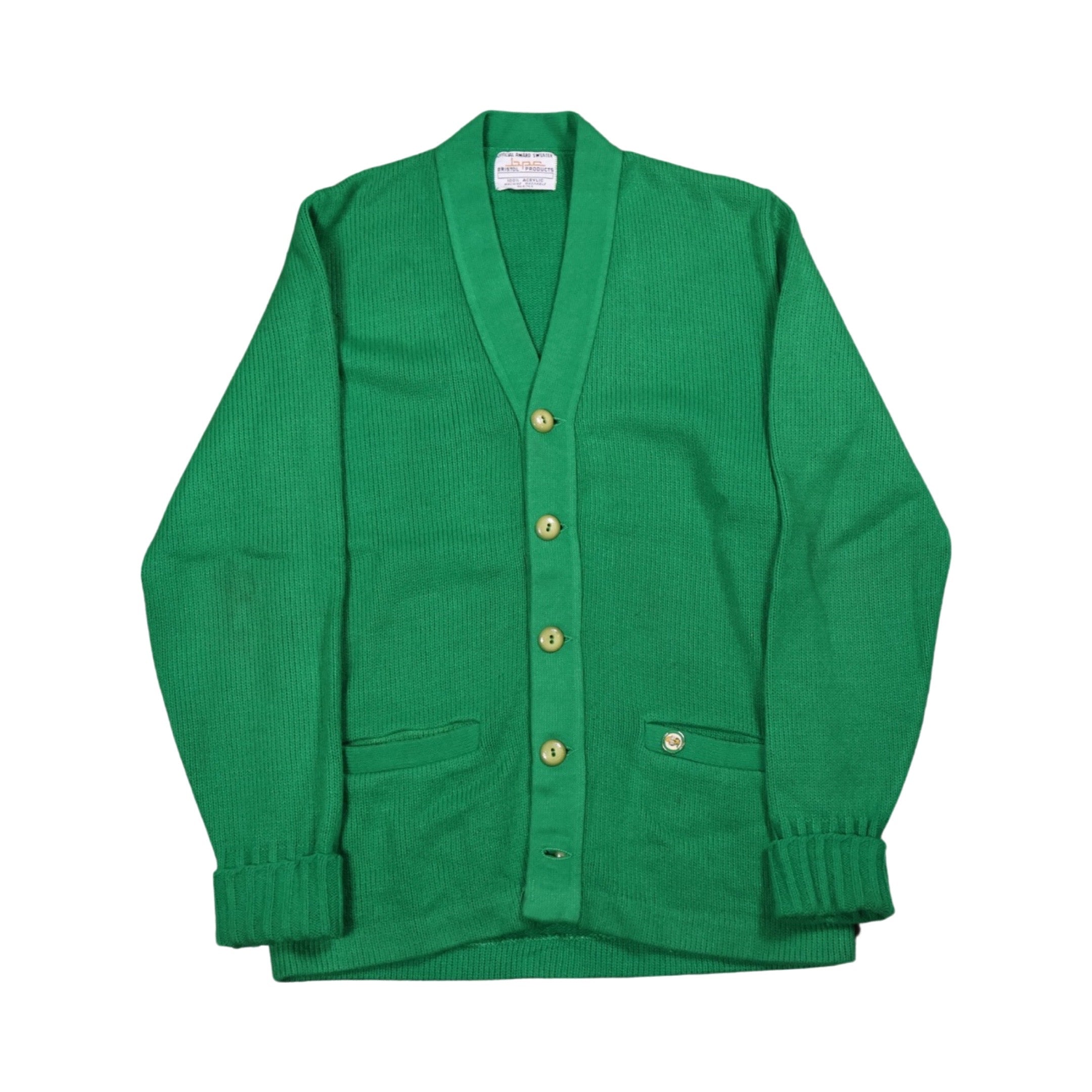 Green 70s Cardigan (Medium)