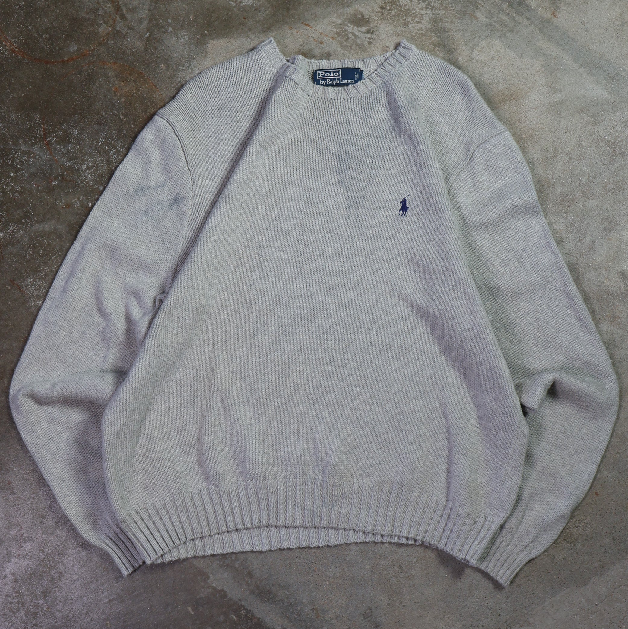 Gray Polo Ralph Lauren Knit Sweater (XL)