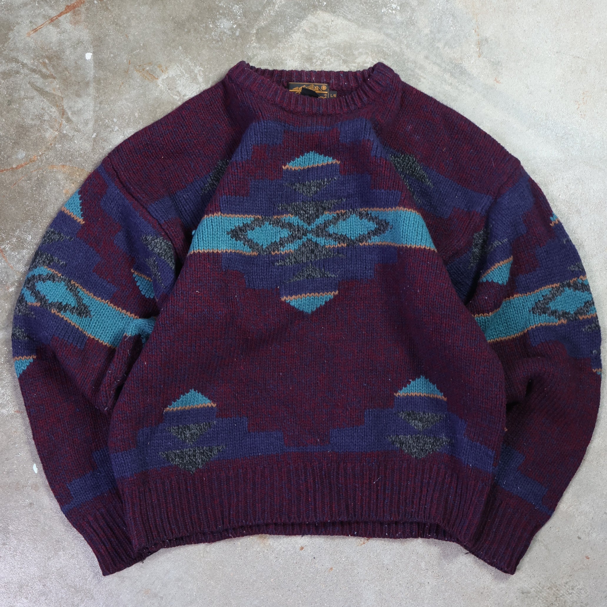 Eddie Bauer Purple Knit Sweater 90s (Large)