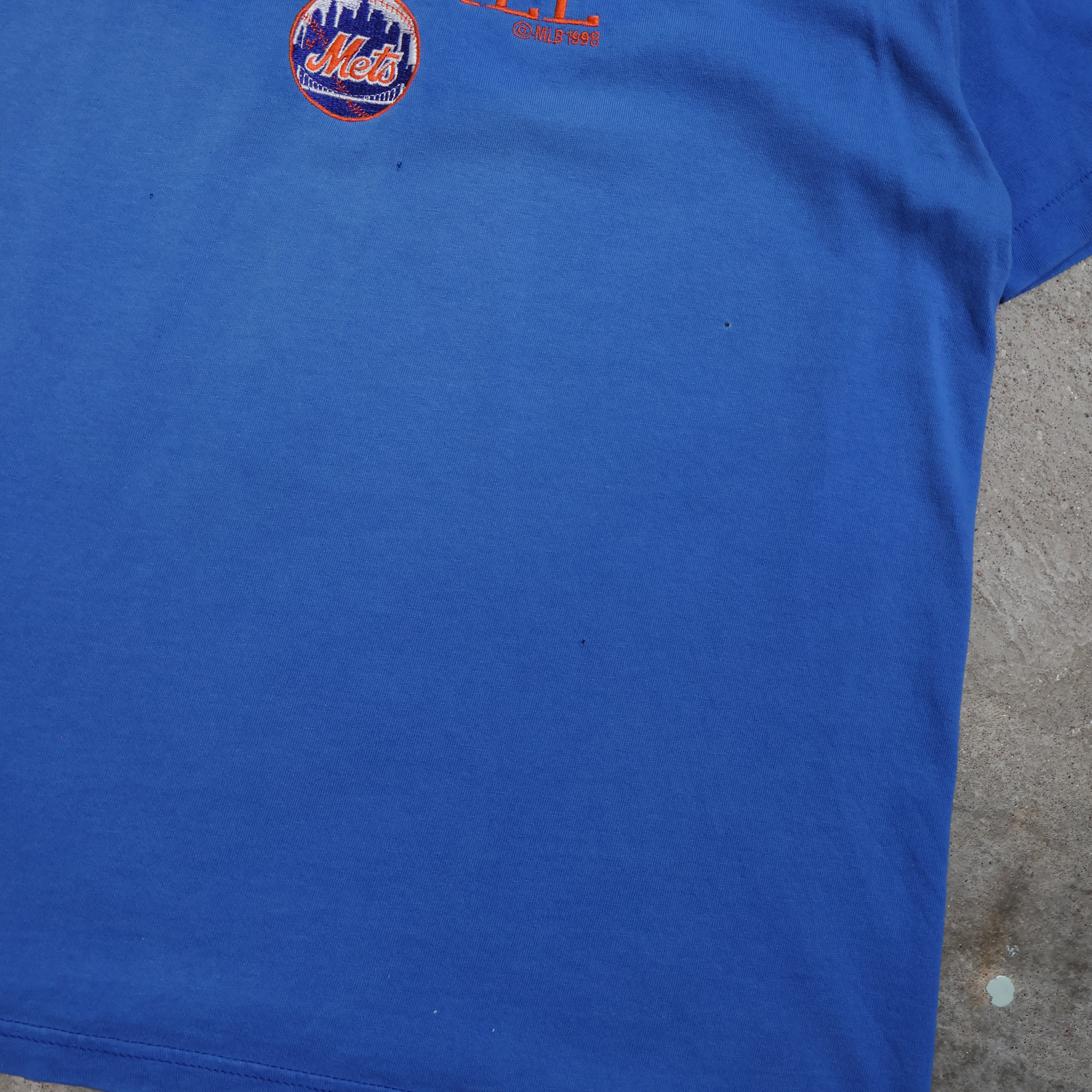 New York Mets Embroidered T-Shirt 1998 (Large)