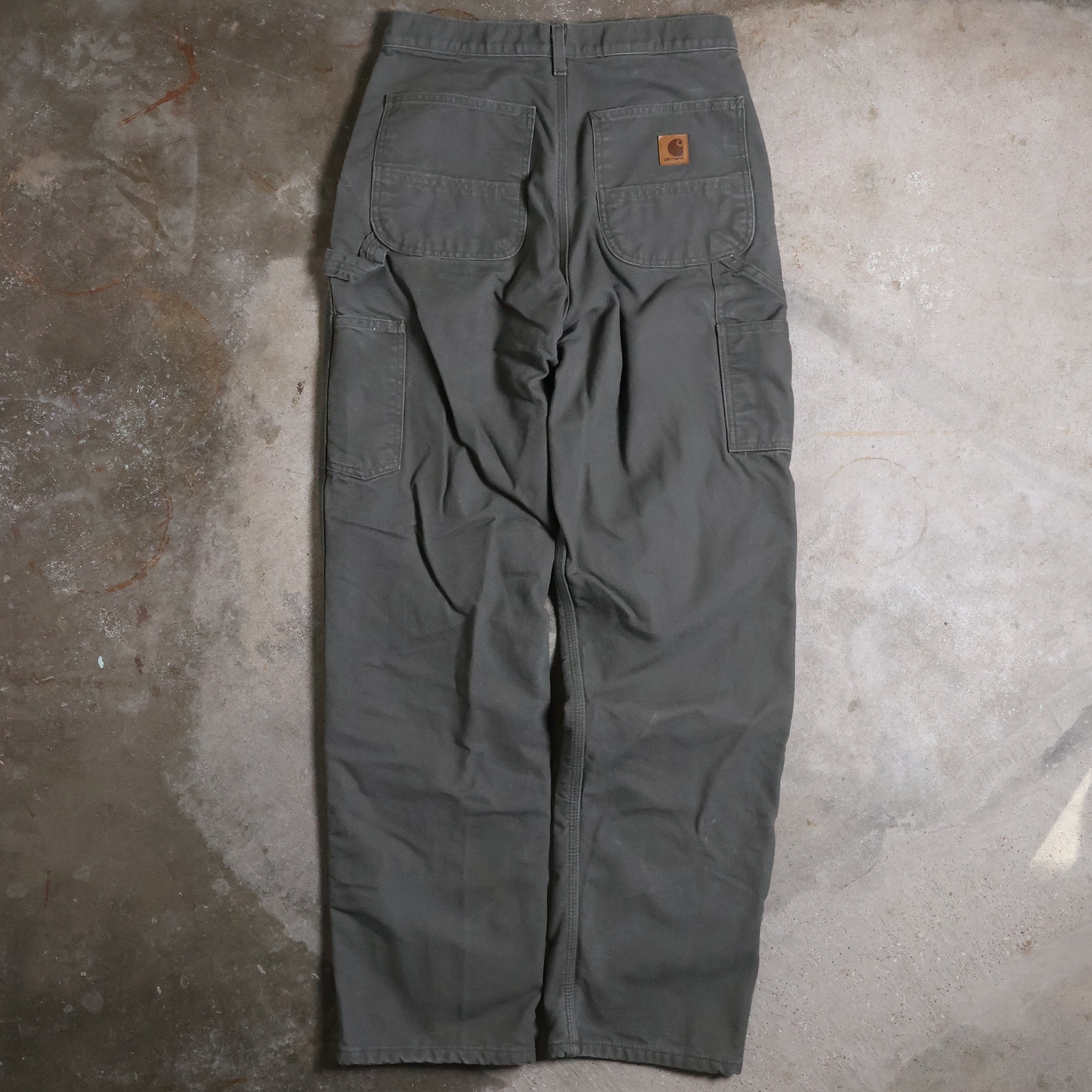 Green Carhartt Flannel Line Carpenter Pants (30")