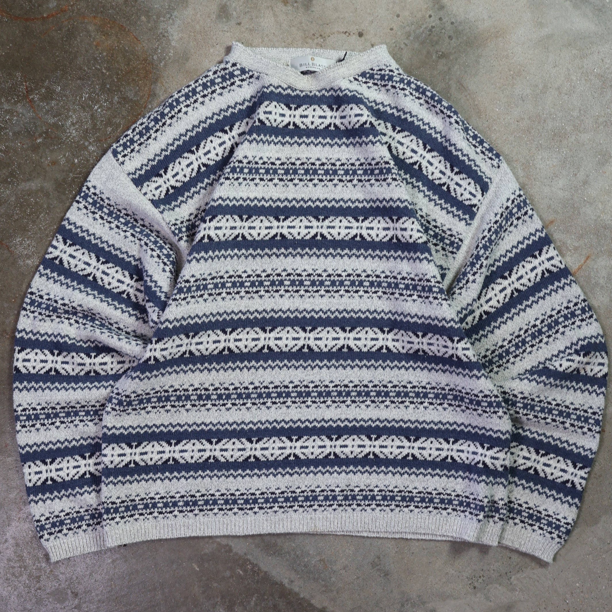 Blue/Gray Knit Sweater 90s (Medium)