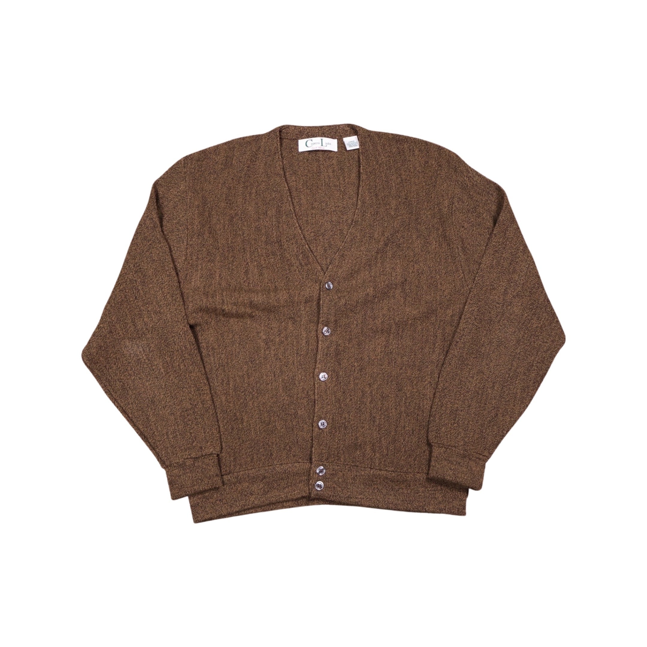 Brown 90s Knit Cardigan (Large)