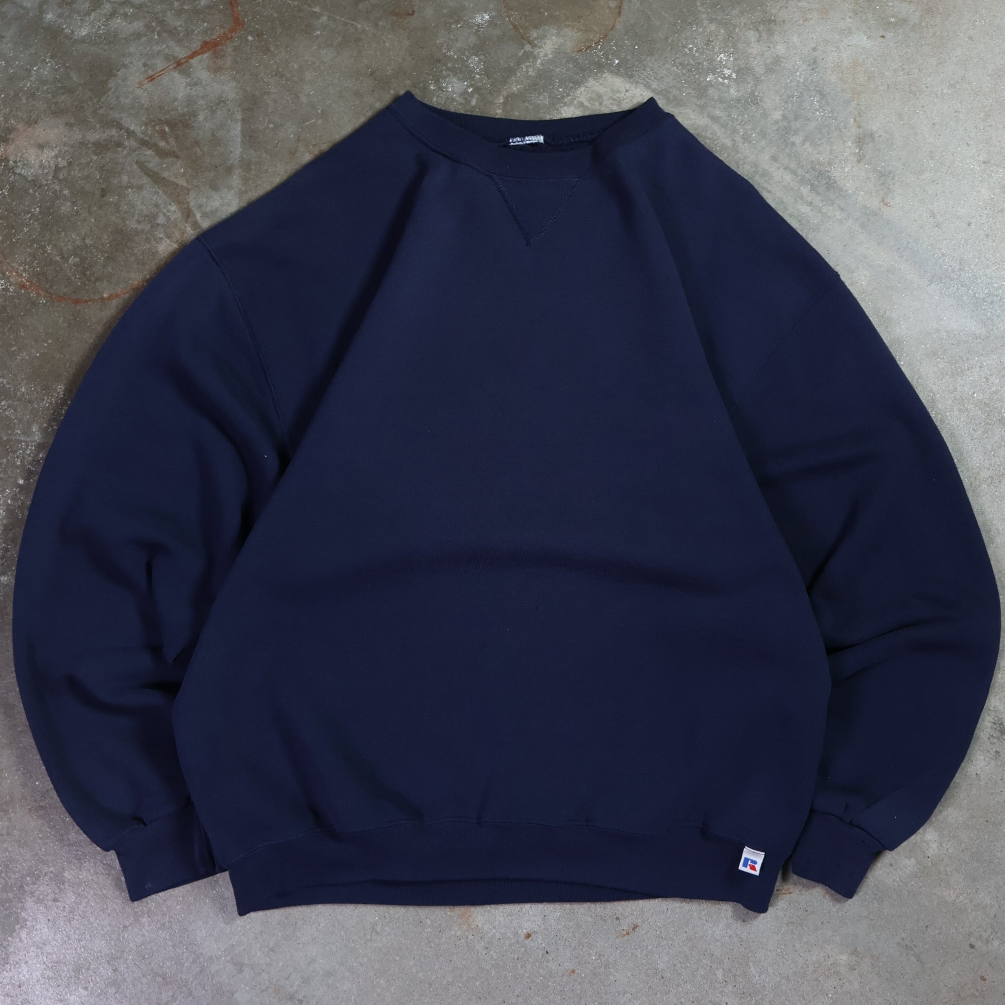 Navy Russell Blank Sweatshirt 90s (XL)