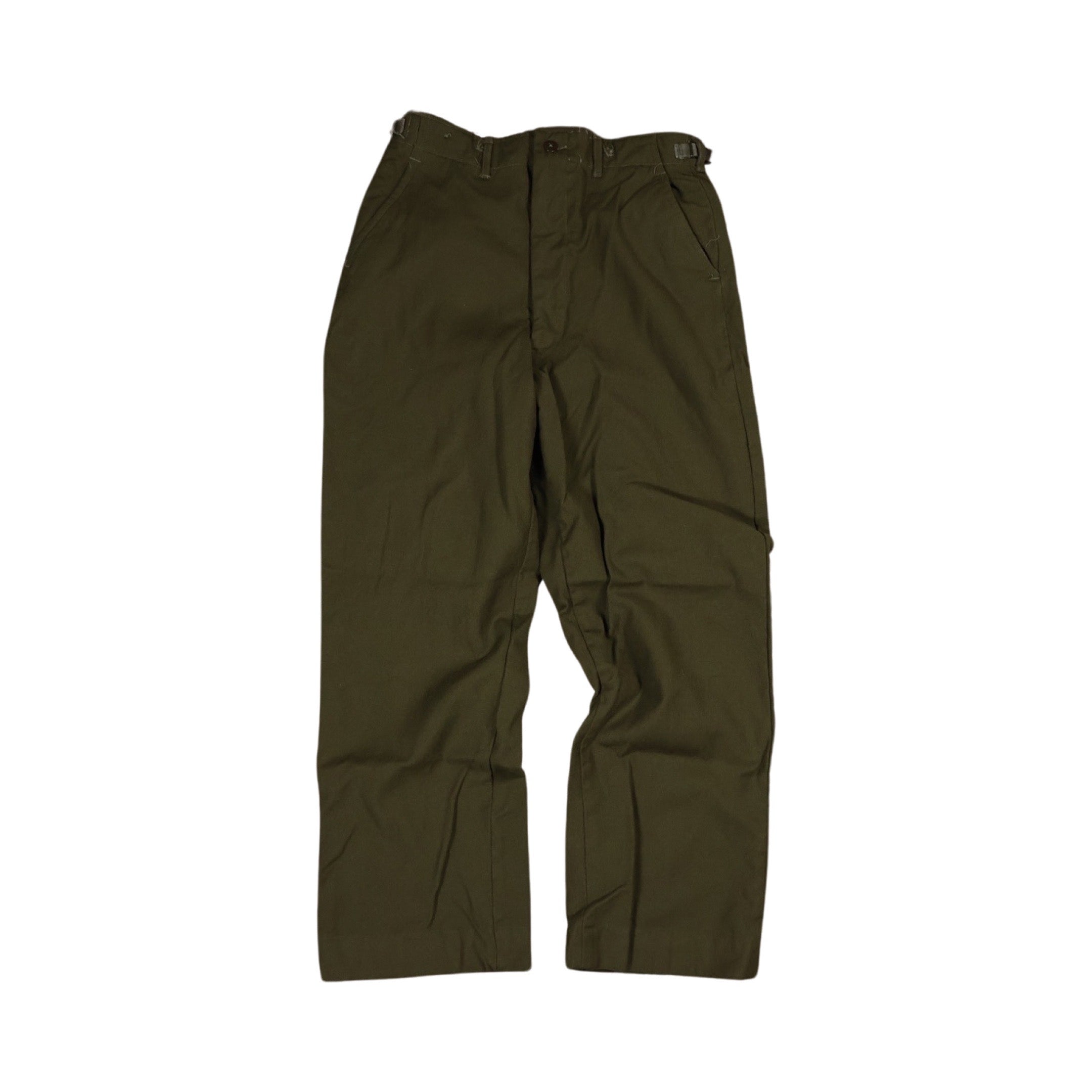 Green Military Wool Pants 70s Essential (28”)
