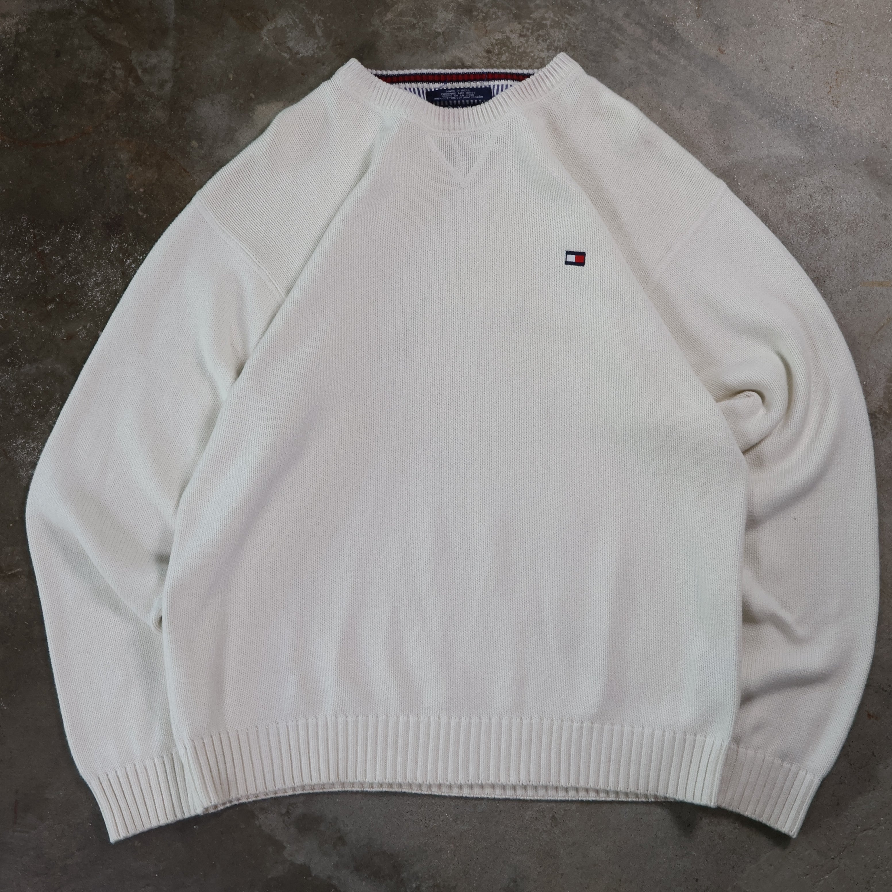 White Tommy Hilfiger Knit Sweater (XL)