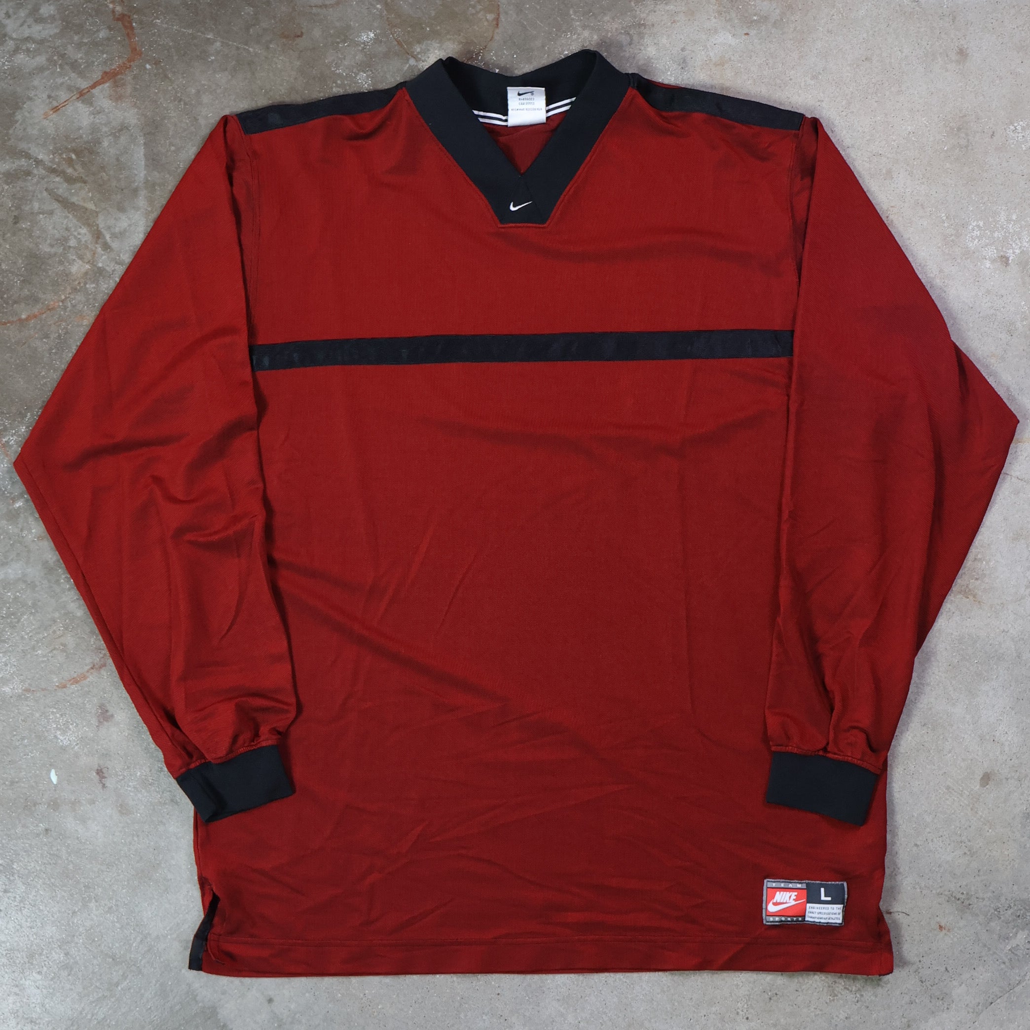 Red Nike Centerswoosh Metallic Longsleeve T-Shirt 90s (XL)