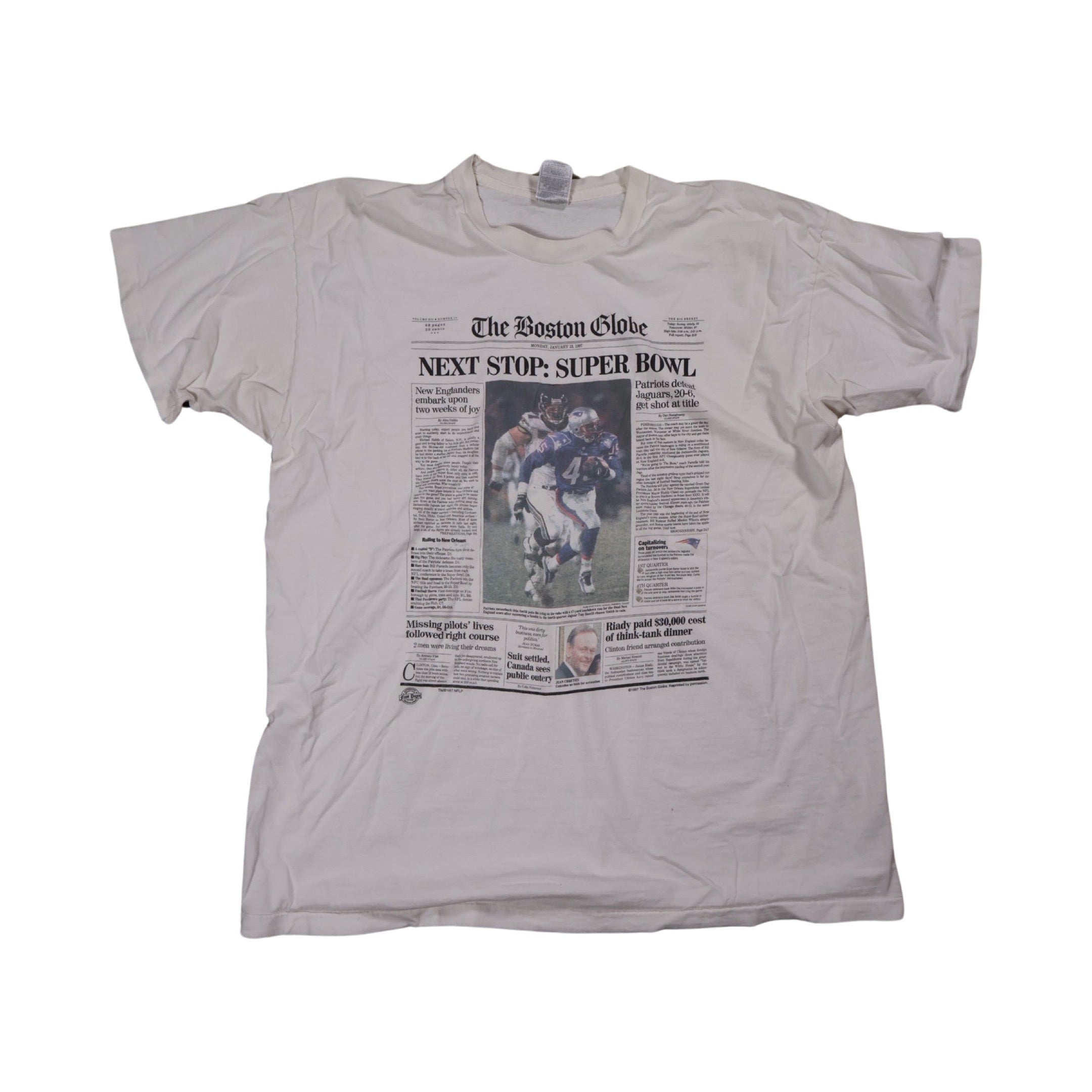 New England Patriots Super Bowl Newspaper 1997 T-Shirt (XXL)
