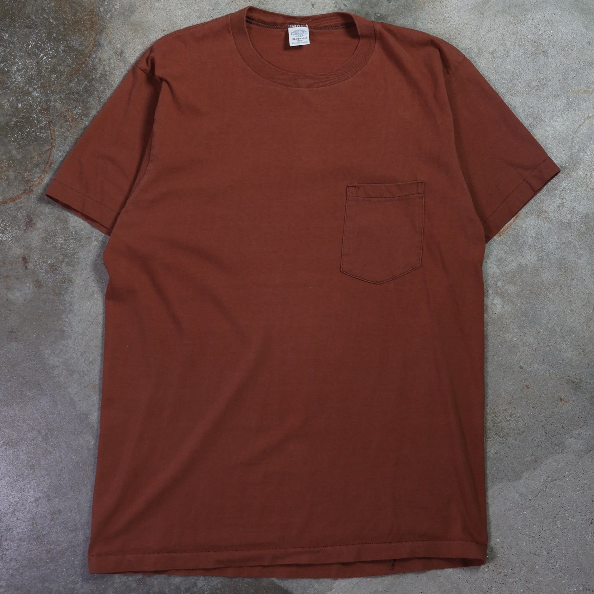 Brown Blank Pocket T-Shirt 90s (XL)