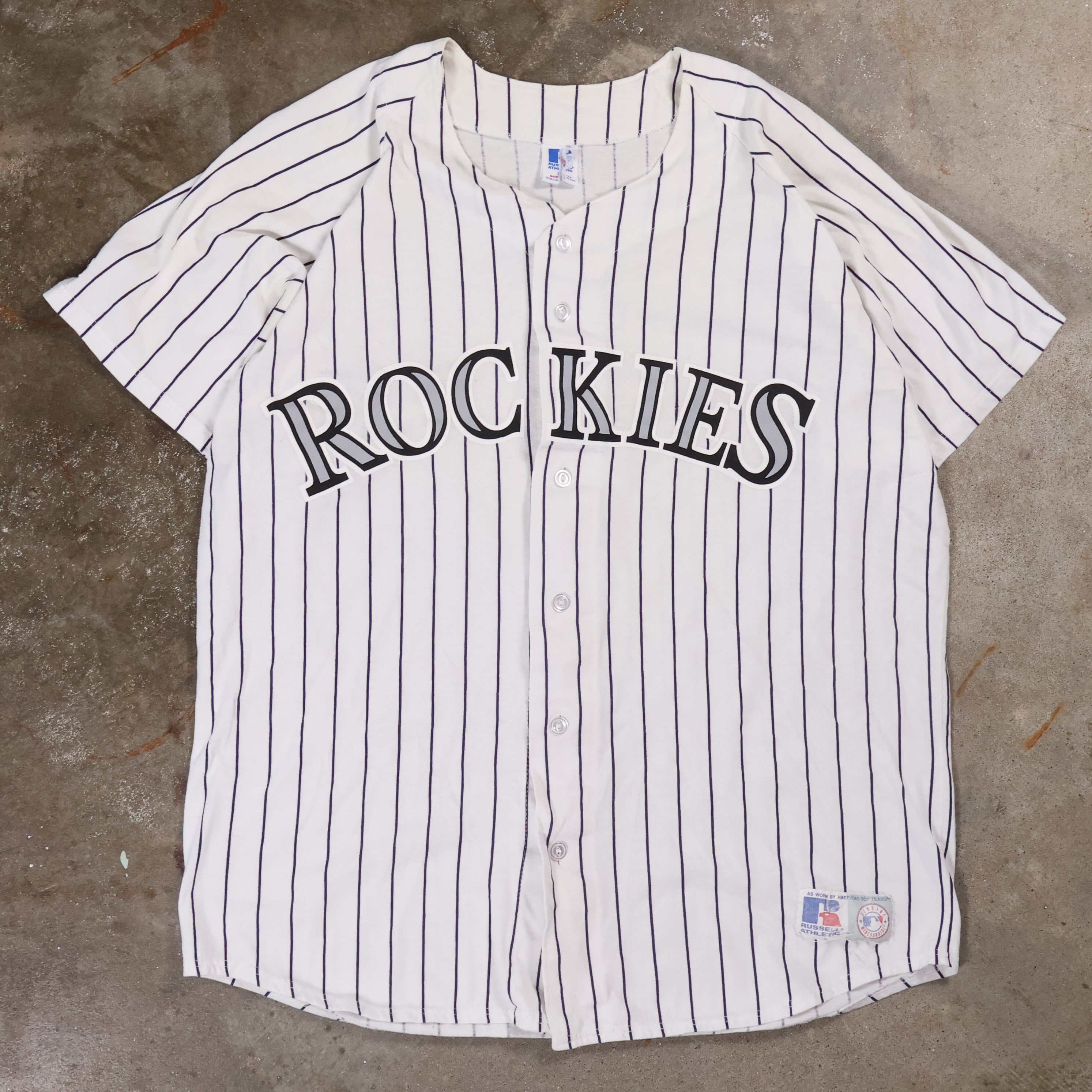 Pinstripe Colorado Rockies Baseball Jersey 90s (Large)