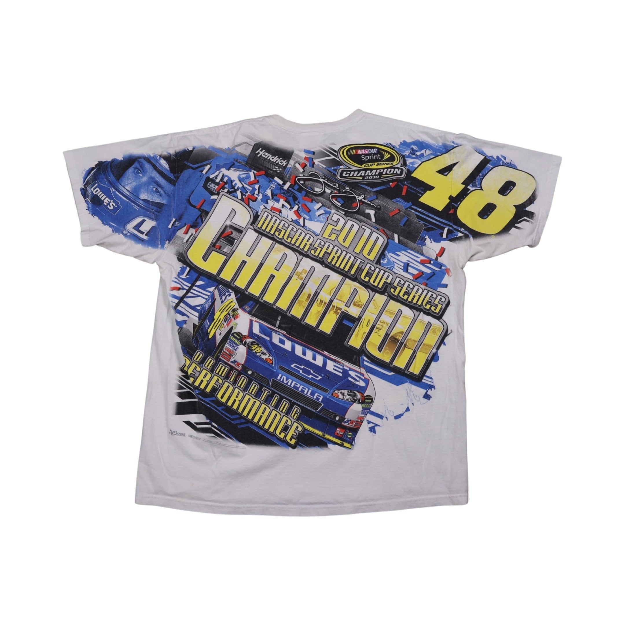 Jimmie Johnson 2010 All-Over Print NASCAR Champ T-Shirt (XL)