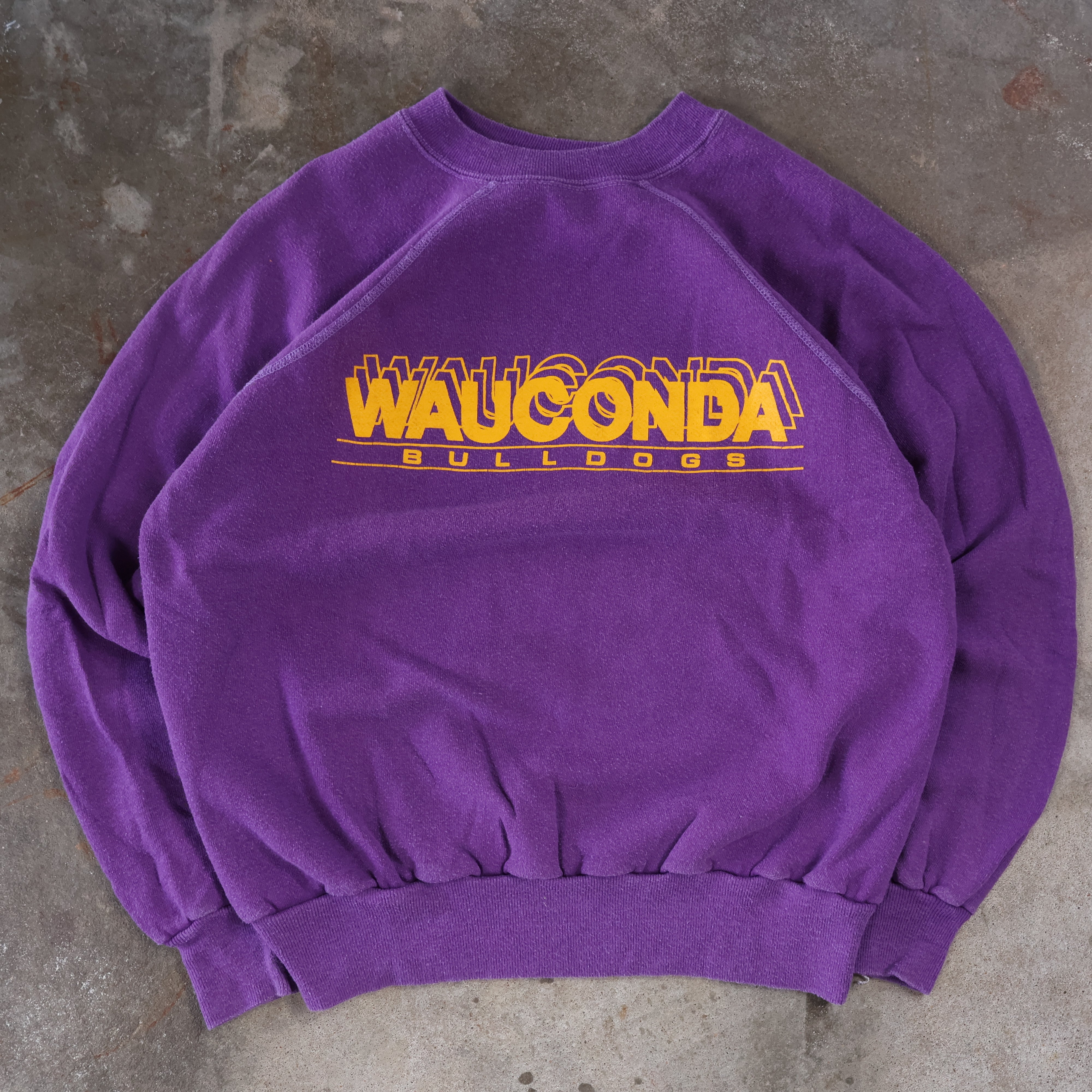 Wauconda Bulldogs 70s Purple Sweatshirt (Medium)