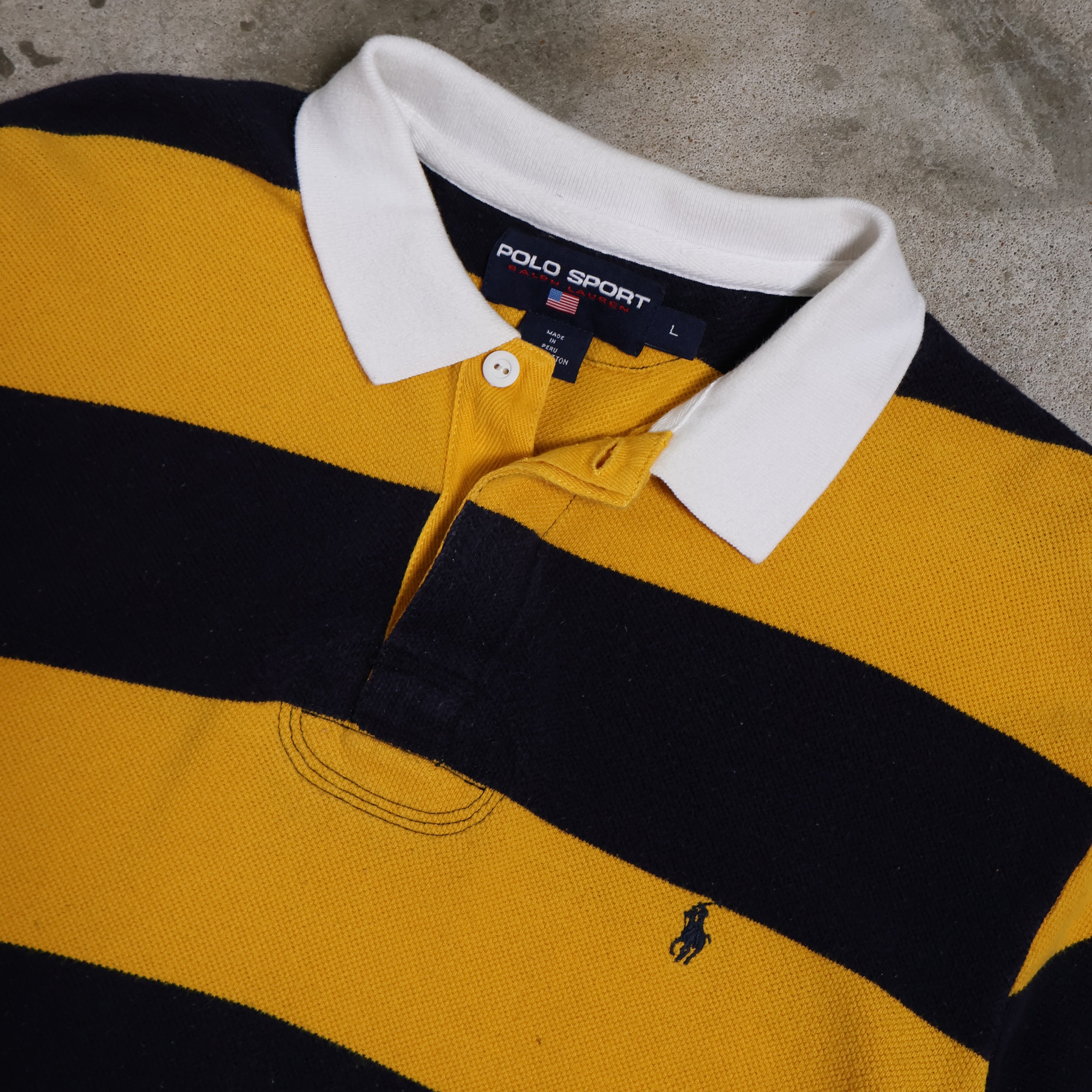 Yellow/Navy Polo Sport Rugby Polo (Large)