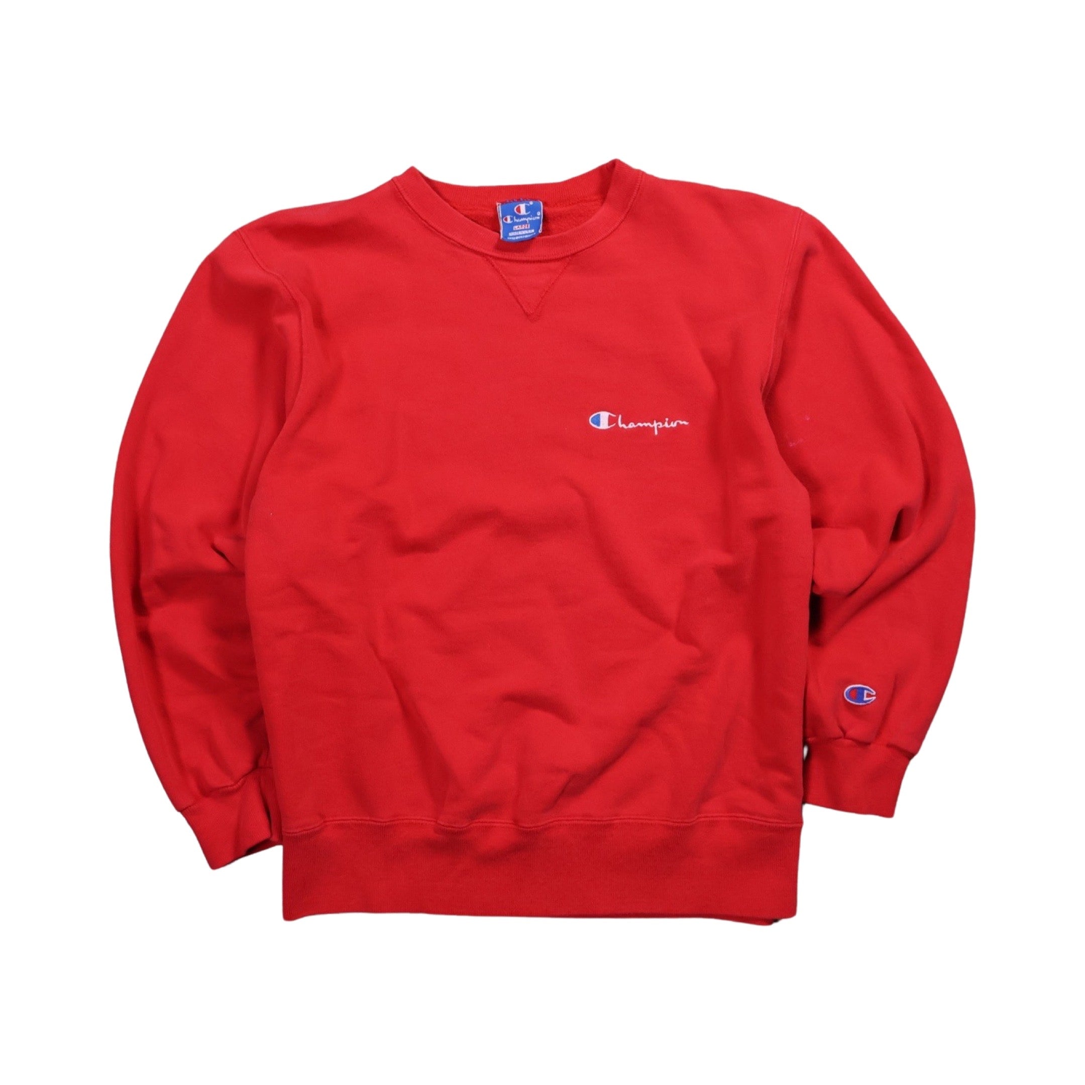 Red Champion 90s Spellout Sweater (Small)