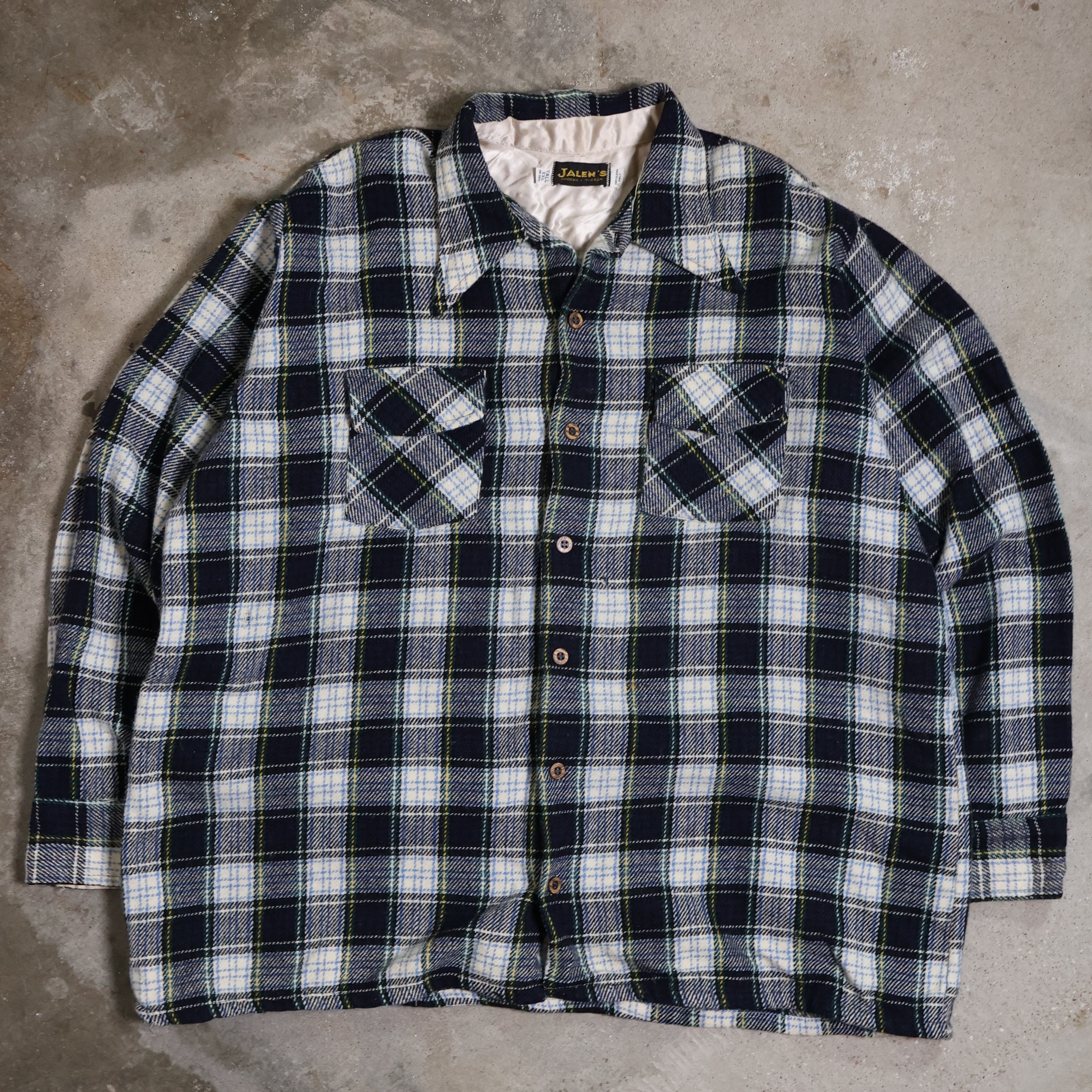 Navy/Green Wool Flannel 80/90s (XXL)