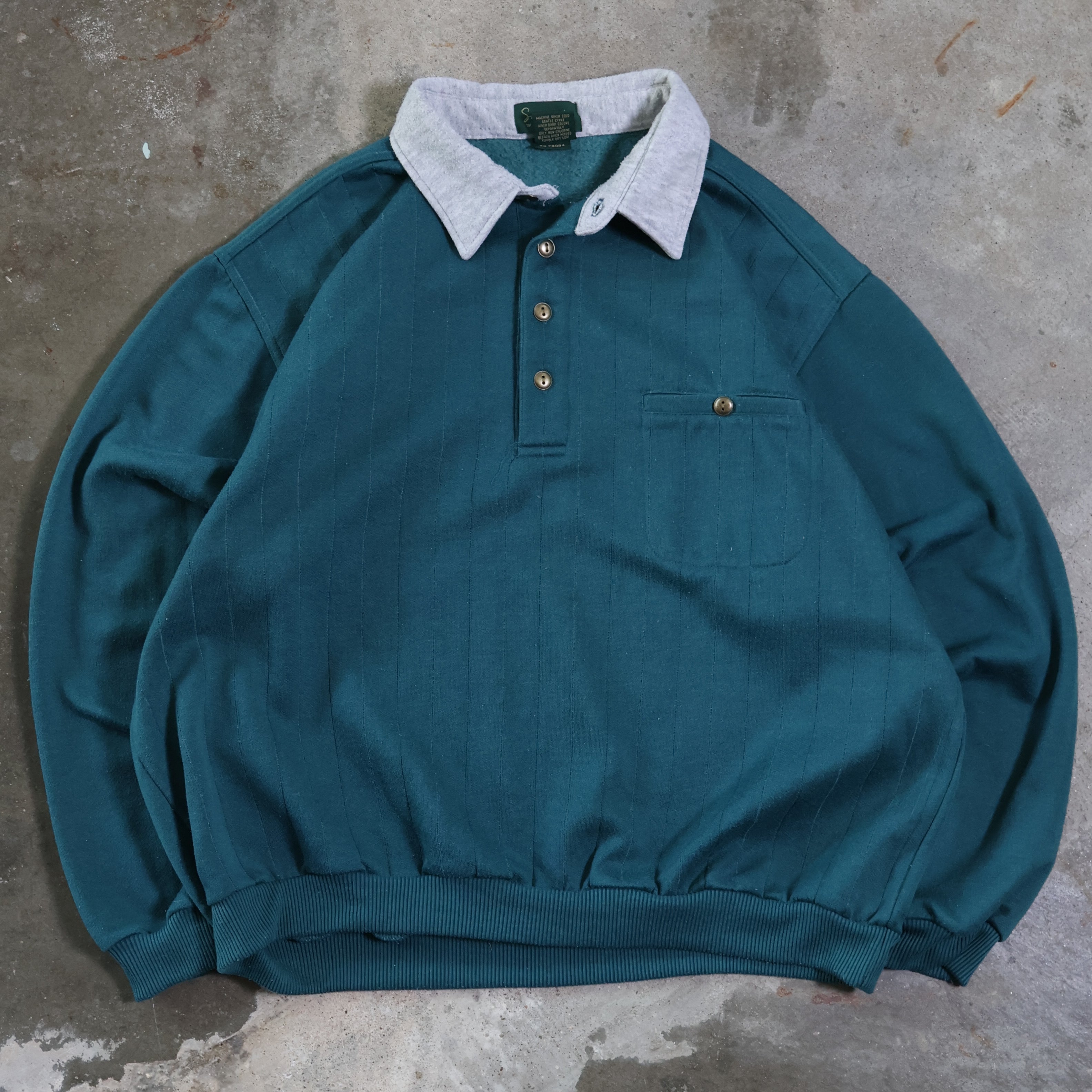 Green Collared Sweatshirt 90s (XXL)