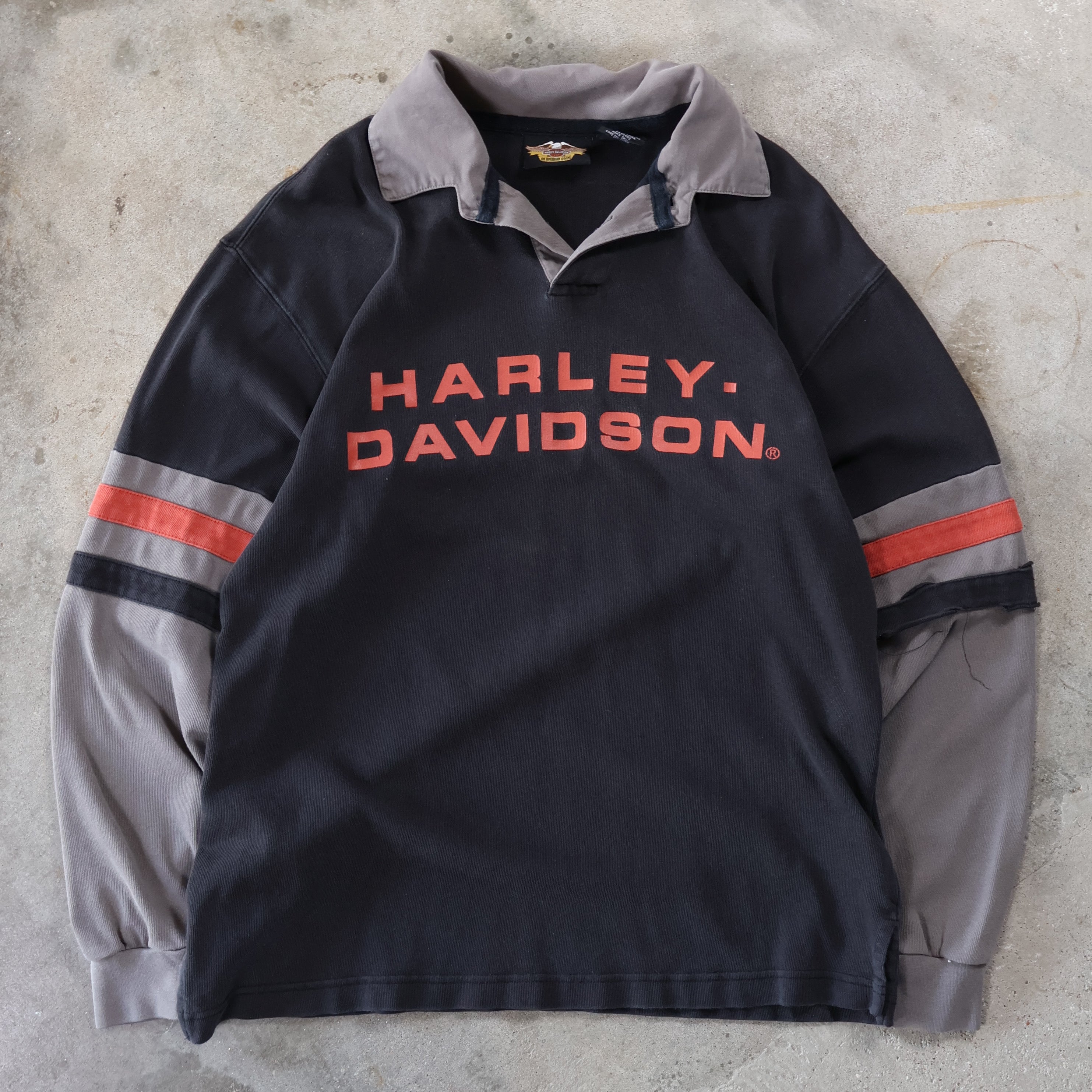 Harley Davidson Longsleeve Polo T-Shirt 90s (Medium)