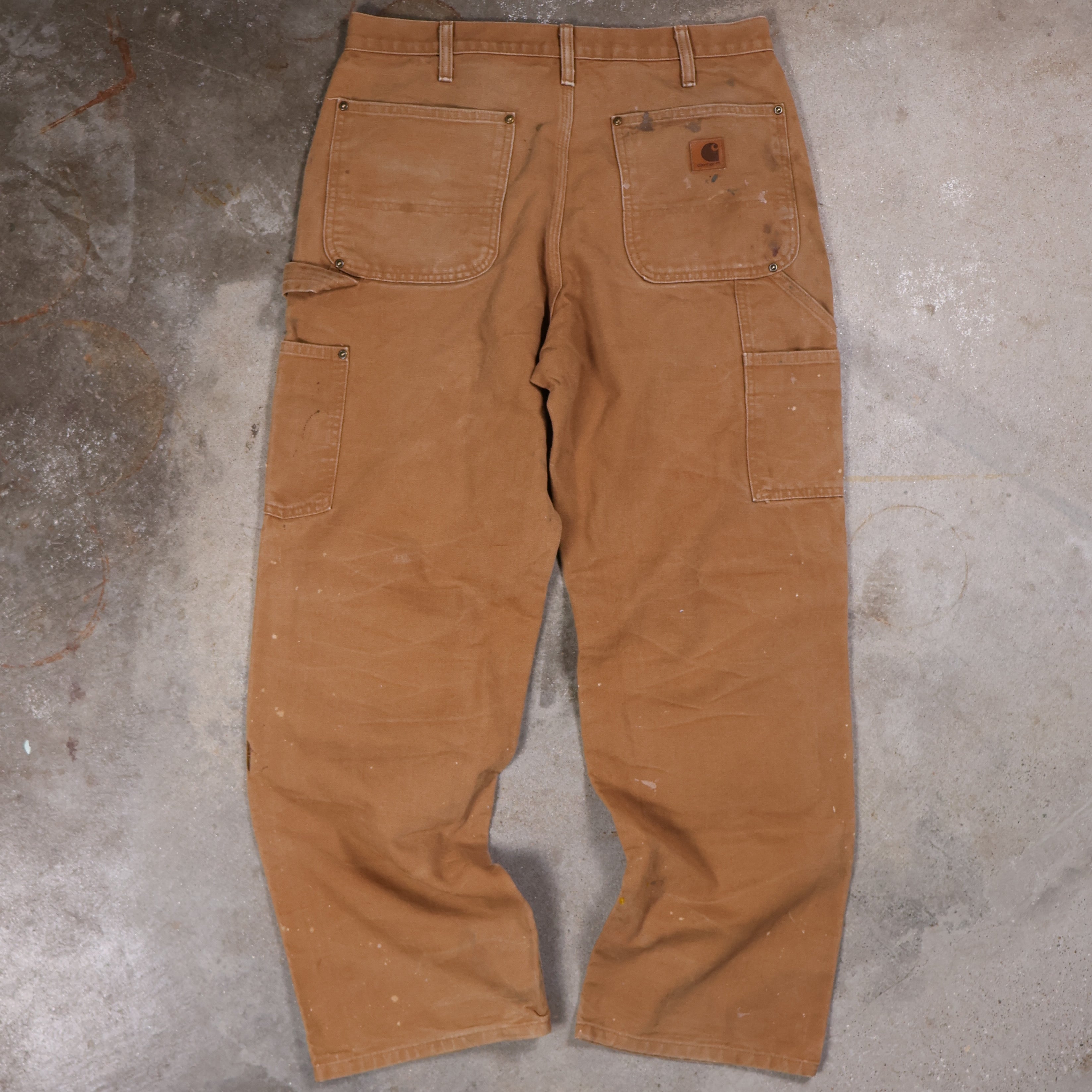 Tan Carhartt Paint Splatter Double Knee Pants (32")