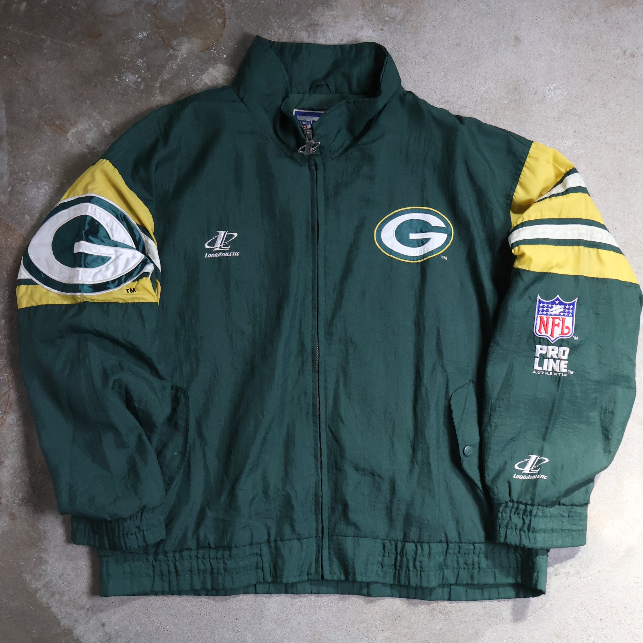 Green Bay Packers Logo Athletic Windbreaker 90s (XXL)