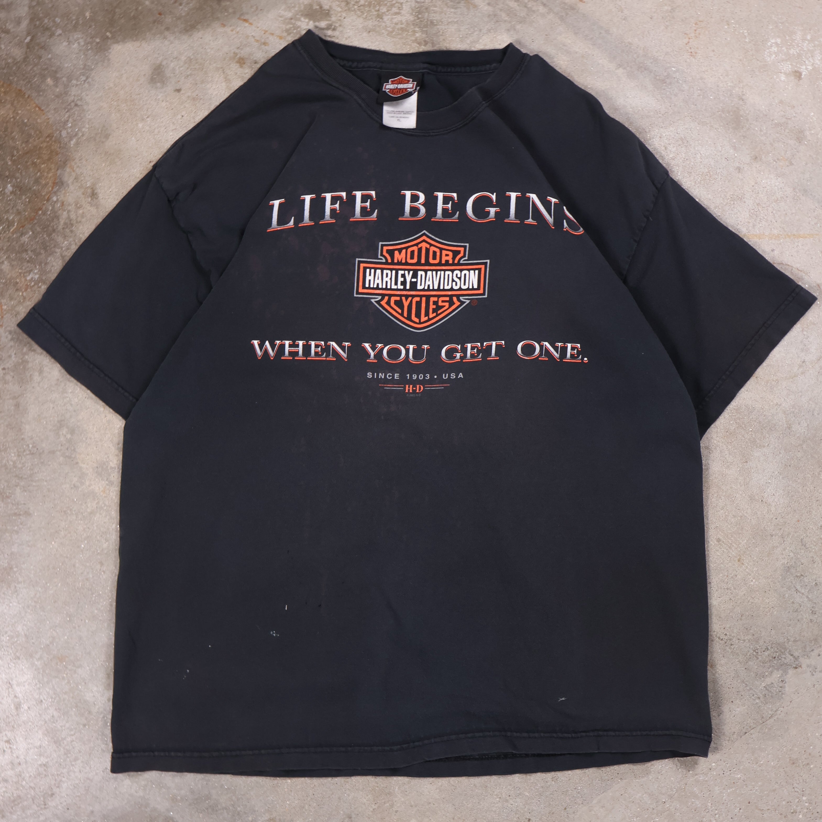 Harley Davidson "Life Begins When You Get One" T-Shirt 00s (XL)