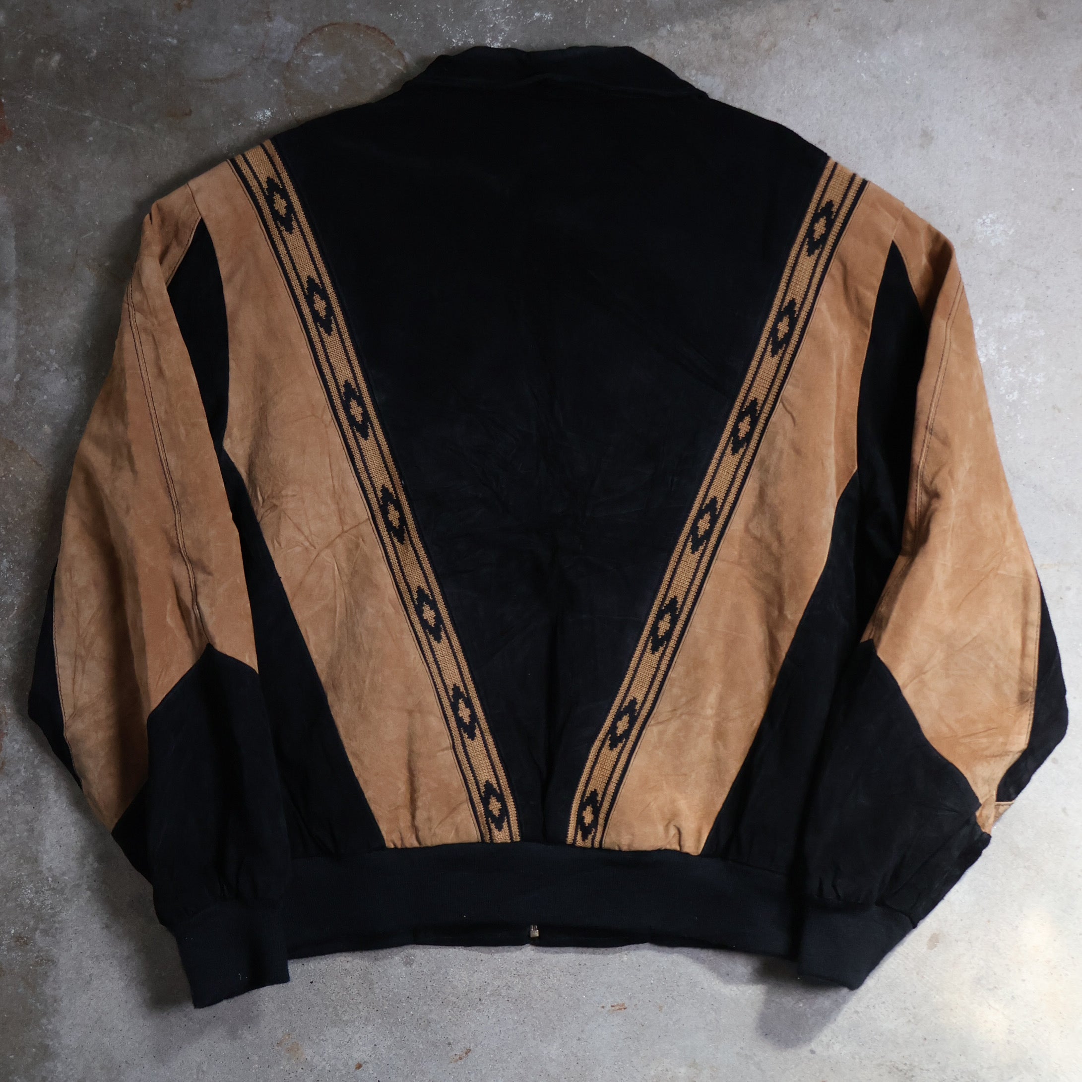 Black/Tan Western Suede Jacket 90s (XL)