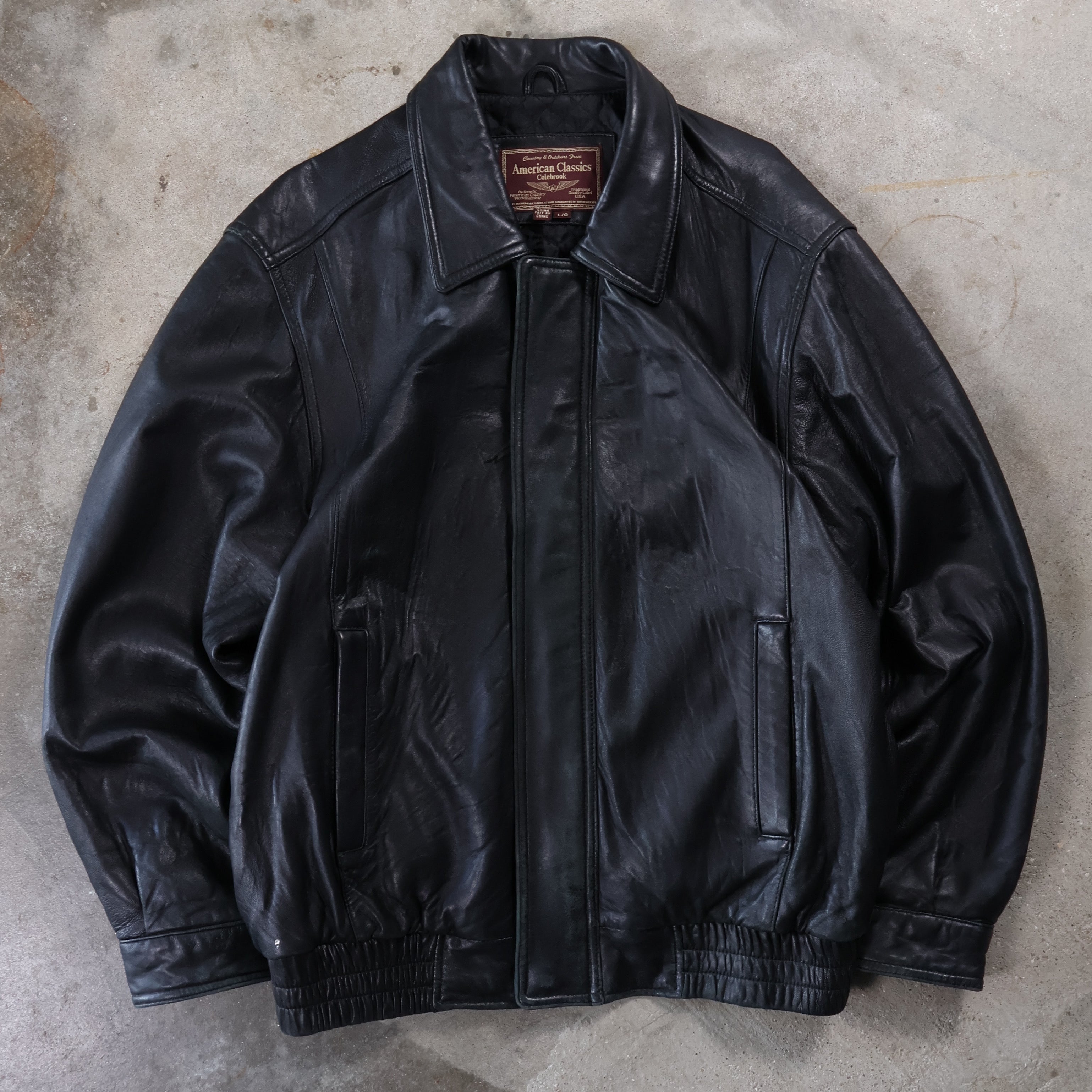 Black Genuine Leather Jacket (Large)