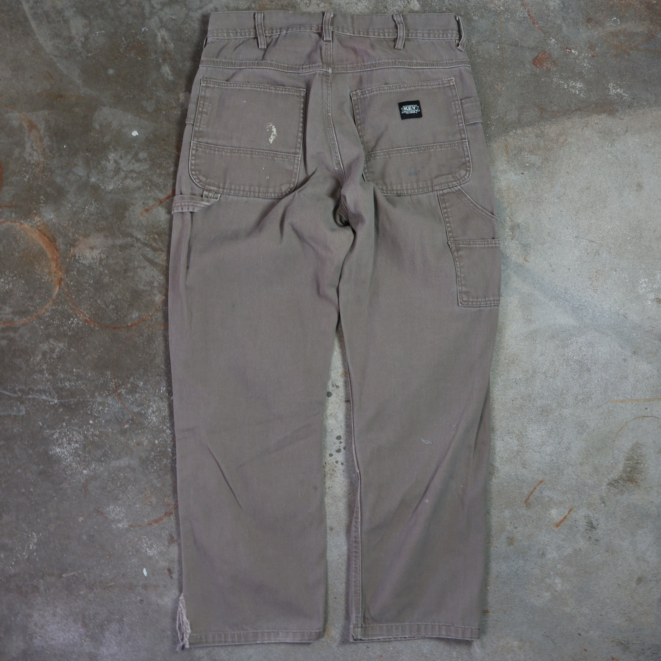 Beige Key Double Knee Carpenter Pants (33")