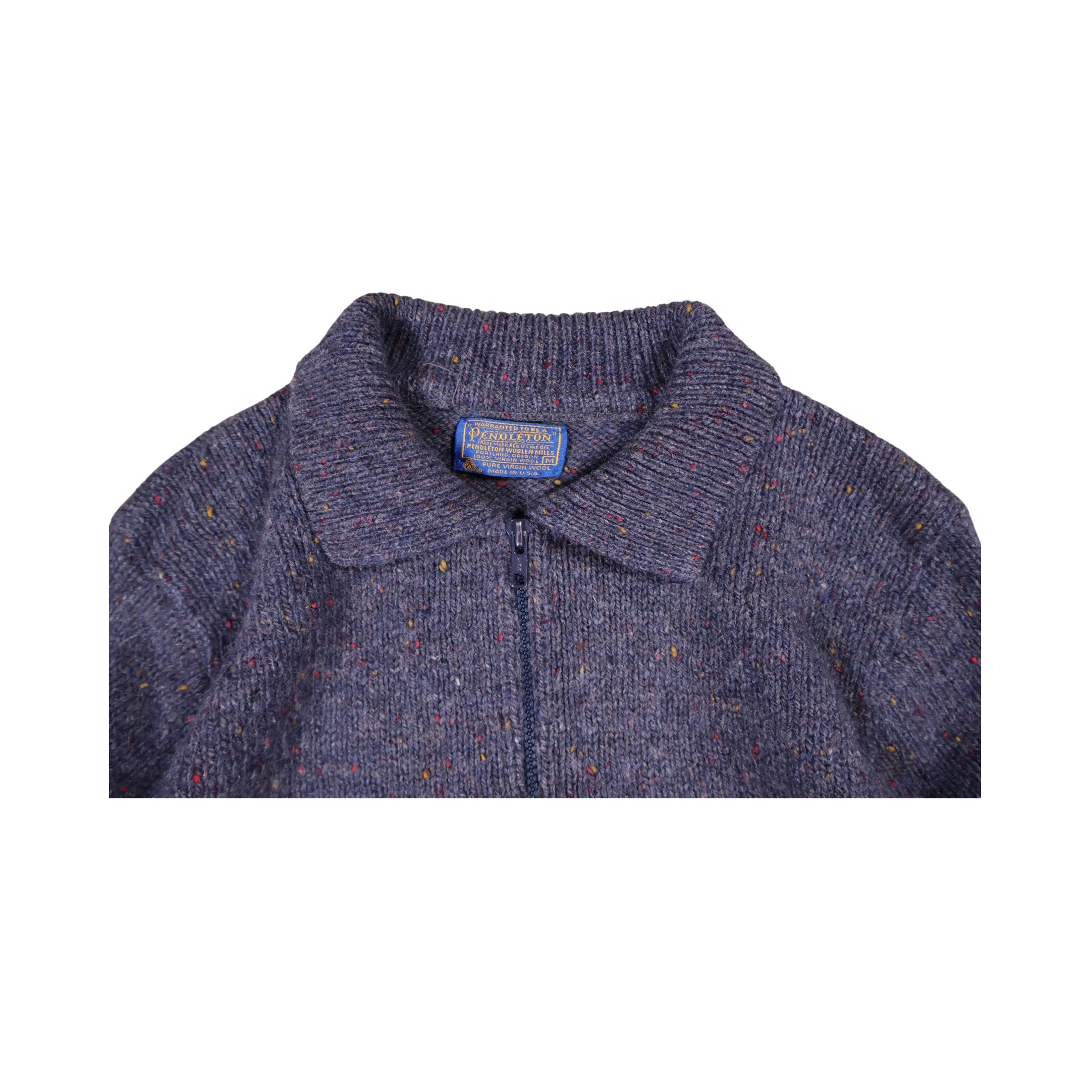 Pendleton 90s Wool Zip-Up Sweater Essential (Medium)