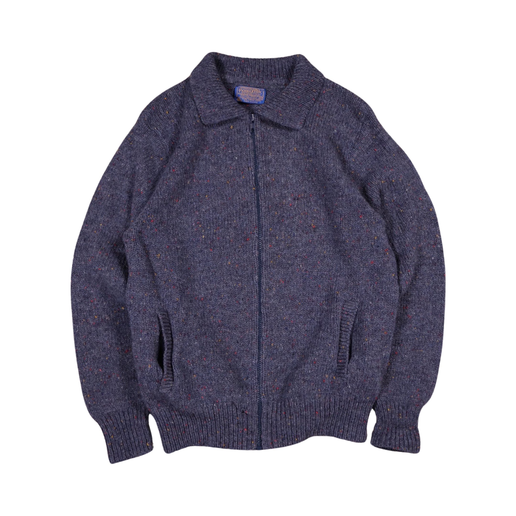 Pendleton 90s Wool Zip-Up Sweater Essential (Medium)