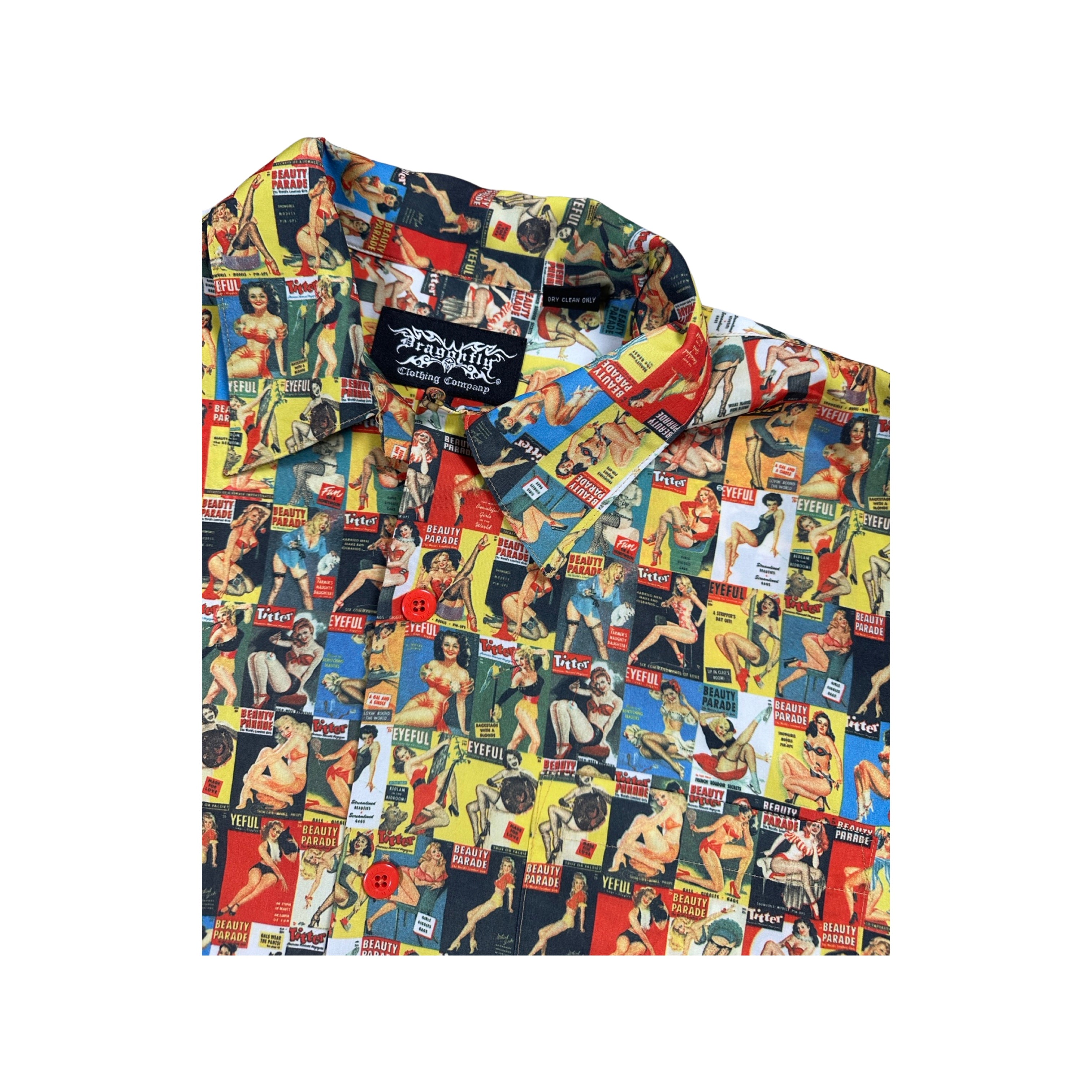 Pin-Up Girl Button-Up T-Shirt Grail (XL)