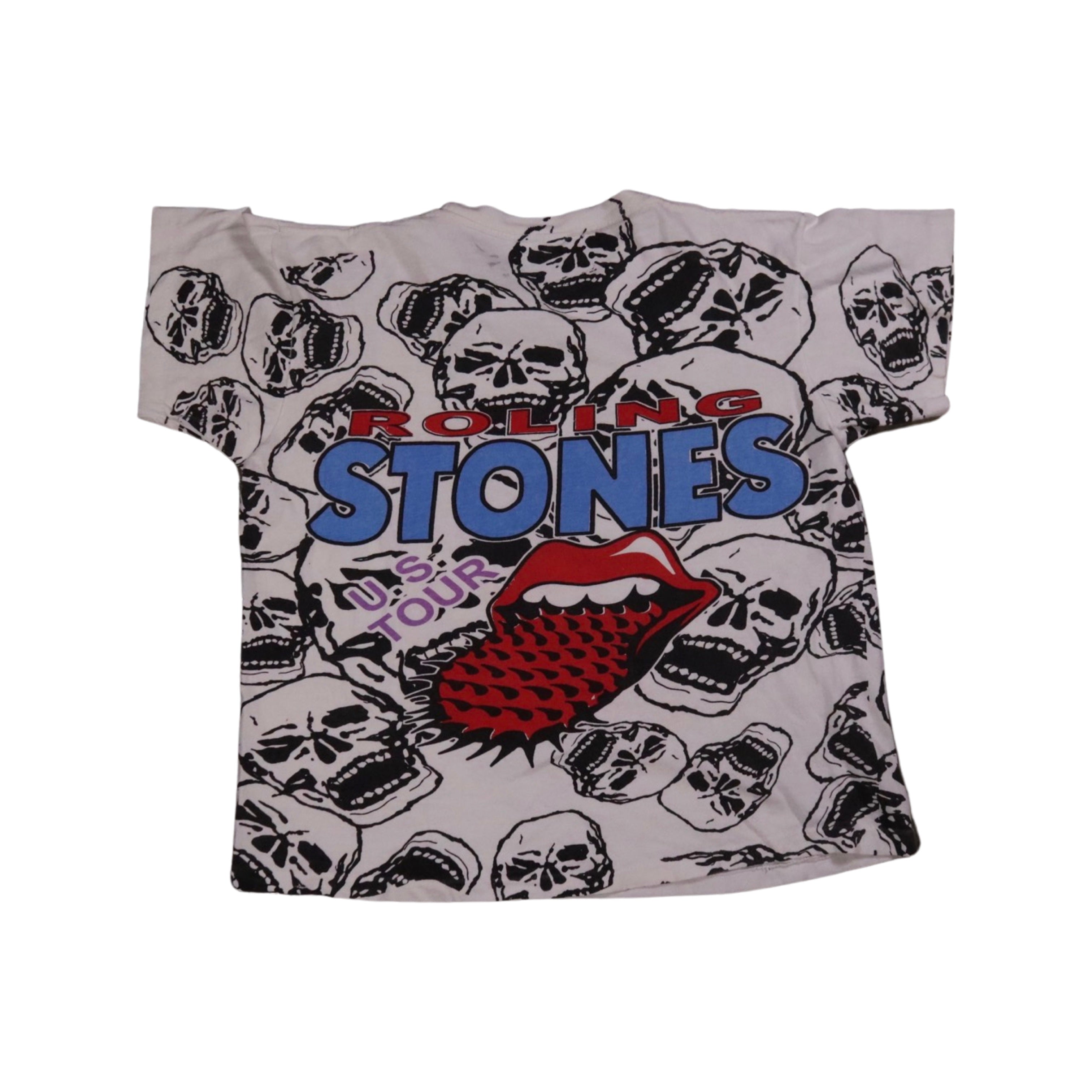 Rolling Stones All-Over-Print Skull 90s T-Shirt Grail (Medium)