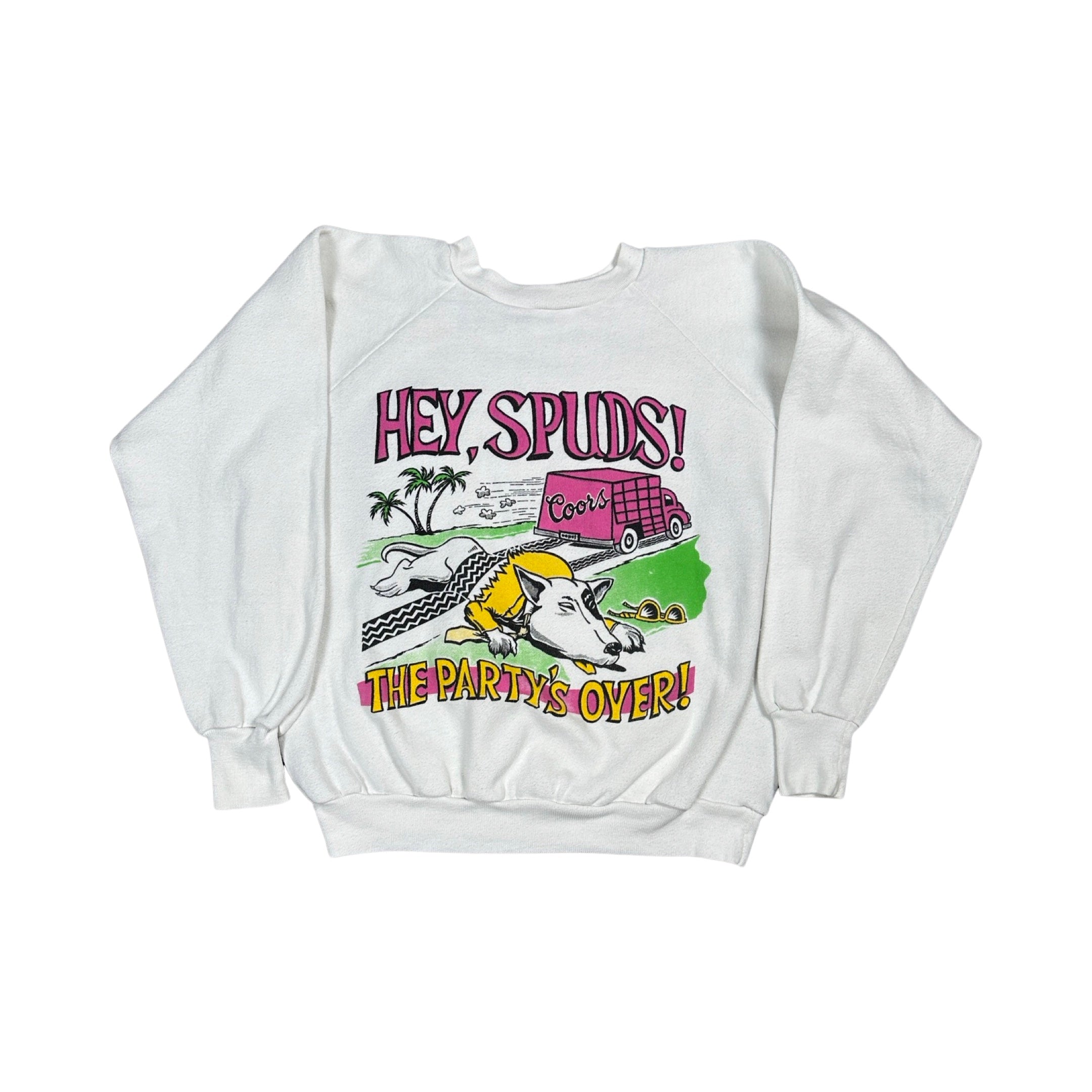 Hey Spud’s Partys Over 80s Sweater (Small)